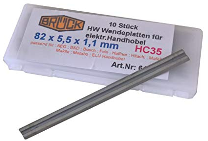 HM Wendeplatten HW 82 x 5,5 x 1,1 mm Z2 Hobelmesser Wendemesser 10 Stück 61210
