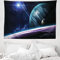 ABAKUHAUS Platz Wandteppich, Universum mit Planeten aus Weiches Mikrofaser Stoff Waschbar ohne Verblassen Digitaldruck, 150 x 110 cm, Blau Lila