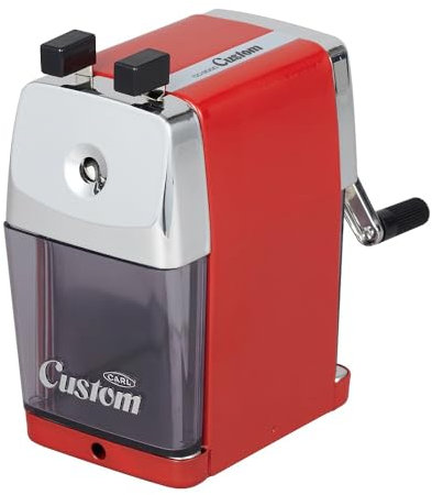 Carl Bleistiftspitzer CC-2000 benutzerdefinierte rote 5-Punkt-Auswahl.Manuell leise für Büro und Zuhause Schreibtische, Schule Klassenzimmer
