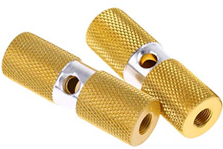 Tenlacum Stunt-Scooter Pegs Legierung Zylinder Fahrrad Achse Fußrasten 3/8 Zoll 10 mm (Gold)