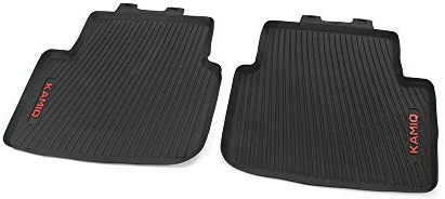 Skoda 658061512A Allwetterfußmatten 2X Gummimatten hinten Gummi Fußmatten, mit Kamiq Schriftzug (rot)