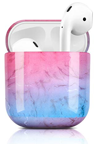 Newseego Kompatibel mit AirPods 1/2 Hülle, Ultradünnes Marmor Case Vollschutz Hülle Marmor Muster Airpods Tragbare Hülle für AirPods 1/2 Earpods Ohrhörer-Ladetasche