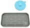SUPER KITCHEN Bandeja para Organizador de Fregadero de Silicona con un Esponja de Silicona, Esteras de Secado, para Cocina, para usar con Esponjas, Cuchara, Detergente (24,5x12,5cm, Gris)