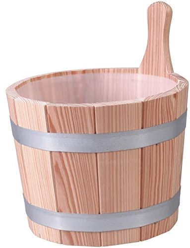 Saunabedarf Schneider – Sauna Aufgusseimer aus Lärche 5 Liter, mit Kunststoffeinsatz