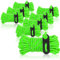 COM-FOUR® 8X Cuerdas de sujeción, Cada 4 m para Camping, Reflectantes en Verde - Cuerda de Tienda con Hebilla de sujeción - Cuerda de tensión - Cuerda de Camping - Tensor de Cuerda