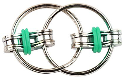 Muium(TM) 2PCS Flippy Kette Zappeln Spielzeug Unendlicher Flip Chain Entlastet Stress Reducer, Fahrrad Kette Zappeln Sie Stress Reduzierer für Erwachsene und Kinder (Grün)