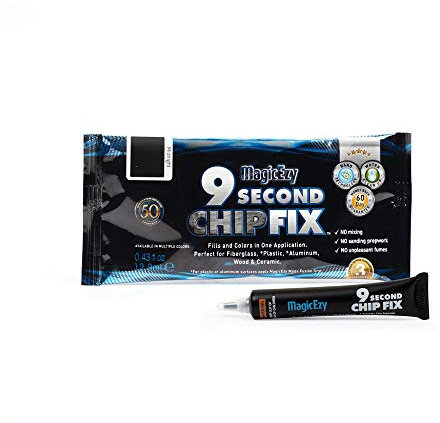 MagicEzy 9 Second Chip Fix – (minuit) – Remplissage tout-en-un en fibre de verre/fibre de verre pour bateaux et gelcoat en fibre de verre – Mastic marin solide – Durabilité à vie