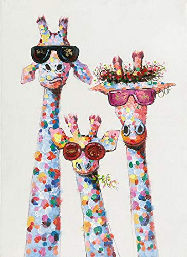 Maysurban Peinture par Numero,Acryliques Peinture par Numéros pour Adultes Débutants Enfants,Kit de Peinture à l'huile sur Toile Bricolage,sans Cadre 40x50cm 3 Girafes