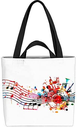VOID Musik Noten Schallplatte Grafik Tasche 33x33x14cm,15l Einkaufs-Beutel Shopper Einkaufs-Tasche Bag
