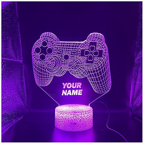 Personalised Gamer Gift 3D Effect Multicolour Led Light | Gamer Birthday, Fathers Day Gift, Christmas Gift