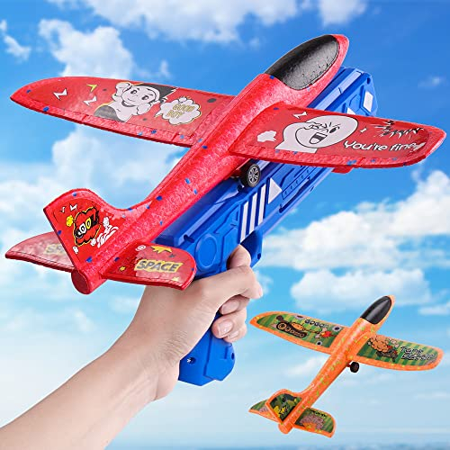 Ksera Airplane Toy Launcher - Foam Glider Plane Set for Boys & Girls Aged 5-11