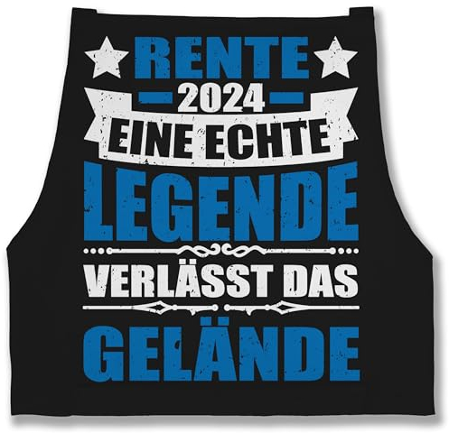 Shirtracer Schürze - Rentner - Erwachsene - Rente 2025 eine echte Legende verlässt das Gelände - 85x69 - Schwarz - geschenke für renteneintritt frau retirement pensionierung sprüche kochschürze