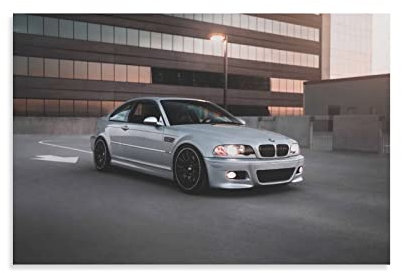 ZHUTOU Auto-Poster BMW E46 M3, dekoratives Gemälde, Leinwand, Wandkunst, Wohnzimmer, Poster, Schlafzimmer, Gemälde 20 x 30 cm