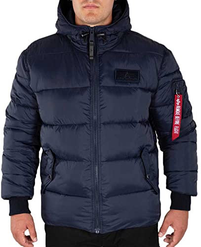 Alpha Industries Herren Hooded Puffer Alpha FD Damen Winterjacke, Rep.Blue, XL