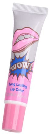 Magic Tattoo Lipgloss Set, Lippen Tattoo Lippenstift zum Abziehen Lippen Magic Magisch Farbe dauerhafte Langlebige Wasserdicht Tattoo Magic Color Peel Off Mundschild Tint Lipgloss(Süßer Pfirsich)