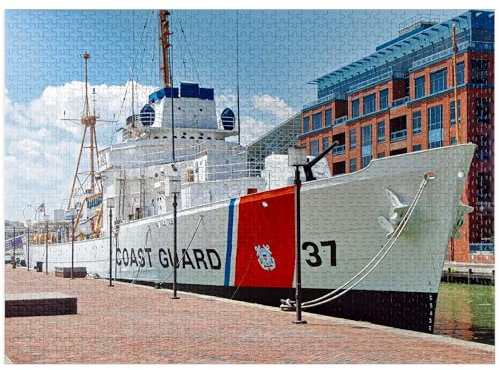 Taney WHEC-37 Coast Guard Vessel at The Maritime Museum in Baltimore Maryland - Premium 1000 Piece Jigsaw Puzzle for Adults