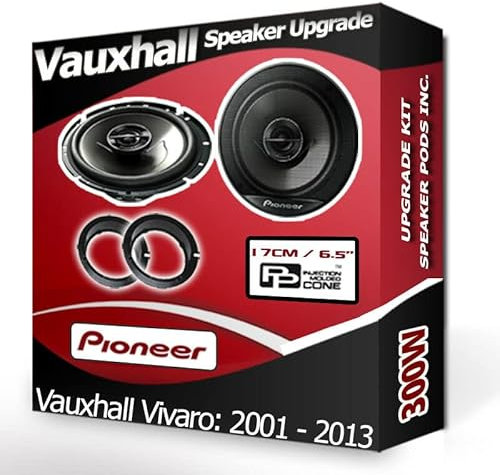 Vivaro Speaker upgrade Front Door Pioneer car speakers 6.5 17cm + Rings 300W