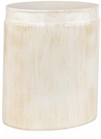 Creative Scents Rustic Luxe Small Bathroom Trash Can 1.53 Gal / 5.8L - Oval Bathroom Garbage Can Bin for Modern Farmhouse Decor - Small Waste Basket for Bathroom and Bedroom