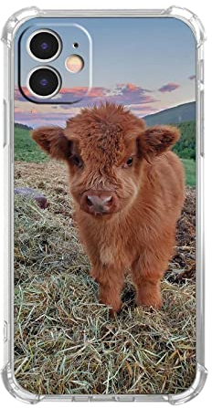 Vesidurt Highland Pampa Cow Case for iPhone 11,Cute Baby Animal Pattern,Trendy Soft TPU Bumper Case for iPhone 11