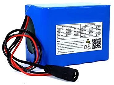 Pack Batterie DC 12 Volts Pack Batterie au Lithium-ION 10Ah Pack Batterie Rechargeable Pack Batterie au Lithium polymère Portable adapté aux équipements électriques 12V, Jouets, etc. avec Chargeur