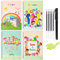 TOUVE 4 Stück Spanisch Magisches Heft mit Stift, Magische Übungshefte, Wiederverwendbar Handschrift Nachziehen für Kinder Schreiben Lernen, Schreiben lernen Zahlen, Zeichnung, Mathe und Briefe