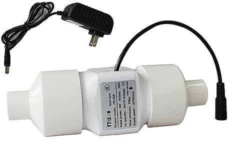 Ventilador de conducto de 2 pulgadas for baño 12V 6W Ventilador de escape en línea Mini ventilador de ventilación Potente ventilador turbo for automóvil, invernadero, tienda de cultivo ( Color : 50-20