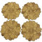 Aude Home Deckchen 4er Packung Tischdeckenset Bestickt 20cm rund Organza Goldbraun