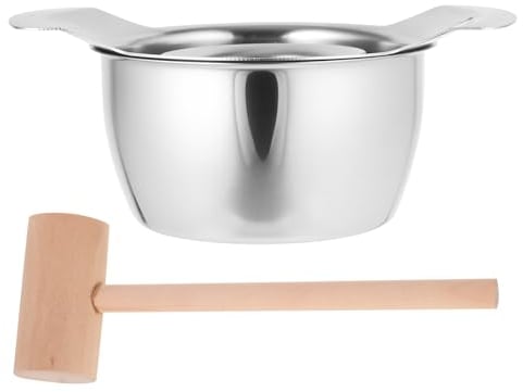 Kichvoe Pomegranate Peeler Stainless Steel Pomegranate Deseeder Peeling Tool with Bowl and Wooden Hammer Pomegranate Arils Removal Tool for Home Fruit Shop Kitchen Gadget