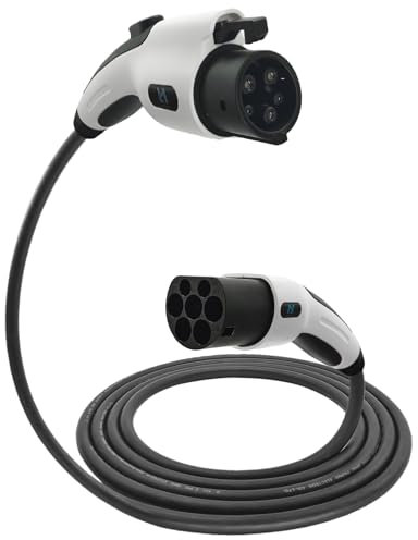 KHONS EV/Electric Vehicle Charging Cable 1 Phase 32Amp Type 2 to Type 1 16FT 5Meters| Mode 3 Charging Cable Max Output Power 7.4KW |Carry Bags