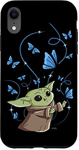 Star Wars The Mandalorian Das Kind mit blauen Schmetterlingen Hülle für iPhone XR