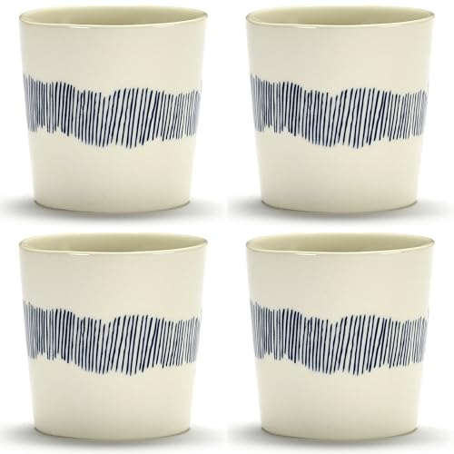 Serax Kaffeetasse 25cl weiß - blaue Streifen Feast
