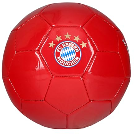 FC Bayern München Fanartikel Ball 5 Sterne | Fußball rot | Größe 5 | 100% Polyurethan