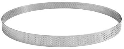 GOBEL - Cerchio per torta perforato - Cerchio per pasticceria perforato - INOX - Ø 22 cm - Altezza 2 cm - Qualità professionale - Made in France, Silver