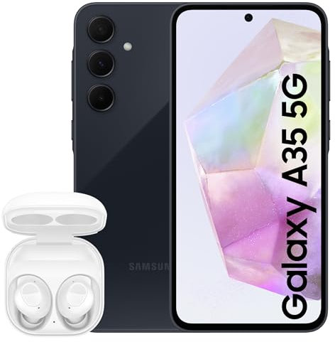 Samsung Galaxy A35 5G, Factory Unlocked Android Smartphone, 128GB, 6GB RAM, Awesome Navy Galaxy Buds FE Wireless Earbuds (UK Version)