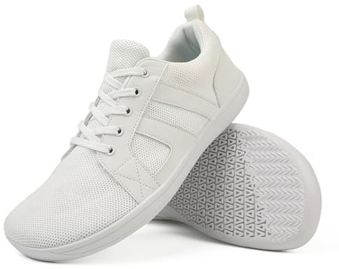 AONEGOLD Barefoot Minimalistes Chaussures Femmes Hommes Chaussure Pieds Nus Orteil Large Légère Baskets Antidérapante Breathable Trail Running Walking Sneakers(Blanc/41EU)