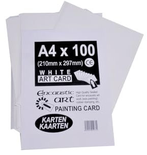 Encaustic Zubehör | Malkarten A4 Weiß | 100 Stück Spezialpapier für Encaustic Technik |
