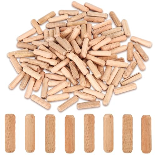 120pcs Chevilles en Bois, Goujon en Bois 8x30 mm Bouchons Tourillon de Trou de Vis à Bois Multifonctionnels Broches de Cheville pour la Réparation de Meubles la Fixation Artisanale