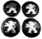 ZGCYK 4 Stück Radnabenkappen Aufkleber für Peugeot 206CC 207CC 3008 307CC 307SW 56MM Felgendeckel Radkappen Reifen Felgen Radnabenabdeckung Zubehör,BlackSilver-B