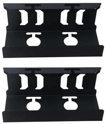 2 PCS Under Desk Cable Management Tray Black Cable Duct for Tidy Home Office Wire Management, Easy Assembly Sturdy Steel Cable Holder Desk Cable Rack for Home Office