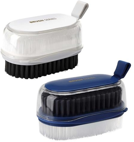 Realand 2Pcs Vegetable Brush with Hard & Soft Bristle, Potato Scrubber Brush Veggie Wash Brush with Comfortable Grip for Mushroom Carrot Fruit Produce Food Scrub Brush