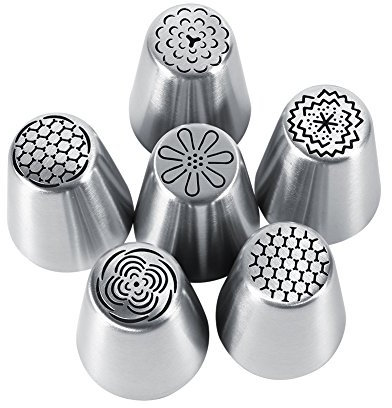 Juego de puntas rusas para glaseado de flores, boquillas para glaseado de flores de acero inoxidable para decoración de pasteles, magdalenas y galletas