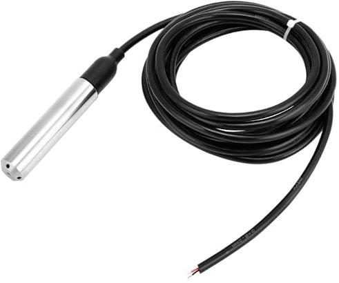 QWORK® Füllstandssensor DC 12-30V 4-20mA, Edelstahl Wasserstandssensor mit 0-5m Reichweite, Füllstandsanzeige Wassertank, für Digitale Anzeige, Industrieanwendungen
