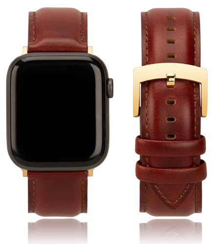 CORROPELLE Leder Uhrenarmbänder Kompatibel mit Apple Watch Armband 49mm 46mm 45mm 44mm 42mm Herren Damen, Eleganten Echte Leder Uhrenarmband Ersatz für iWatch 10 9 8 7 6 5 4 3 2 1 Ultra2 1 SE2 1