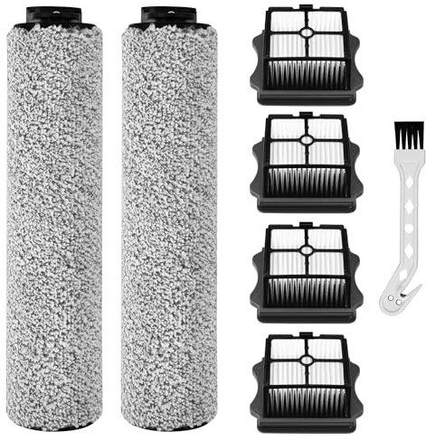 7 Pièces Rouleau de brosse de rechange et Filtre HEPA pour Tineco iFloor 3/Floor One S3 aspirateur humide et sec,2 rouleaux de brosse + 4 filtres + 1 brosse de nettoyage