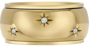 Fossil Damen-Edelstahlband Ringe, 7, Mattes Gold