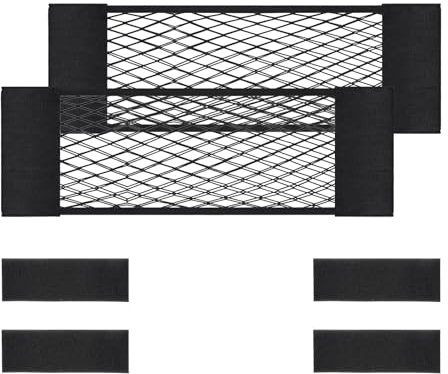 Xzenuo Gepäcknetz Auto, Wohnmobil Kofferraum Netz Organizer, Elastisches Kfz Camper Aufbewahrungsnetz mit Klettstreifen, Universal Netztasche für Auto/SUV (2, 25 * 80cm)