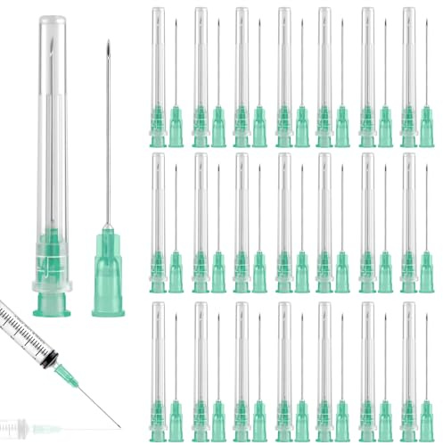 100 Stück 21 G (0,8 x 38mm) Edelstahl Abgabe Tube für Flüssigkeiten, Einzeln Verpackt Abgabe Tube für Nachfüllflüssigkeiten, Industrie Laborzubehör für Haushalt, Hobby, Öl, Klebstoff