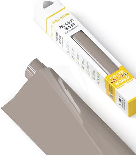 POLI-FLEX® TURBO® - Transferfolie für Textilien - Flexfolie zum Aufbügeln, Plotterfolie für DIY Shirts, Taupe matt (NEU), 30,5 cm x 122 cm