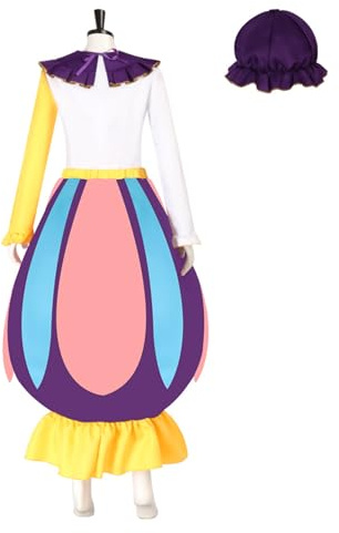 Masfrida Mrs Potts Costume Teapot Dress with Hat Halloween Party Mrs Potts Outfit for Women