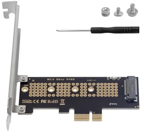 Duttek M.2 NVME SSD to PCIE 3.0/4.0 X1 Expansion Card Supports The M.2 NVME X4 X8 X16 Slots and The 2230/2242/2260/2280 SSD of The M.2 NVME Protocol